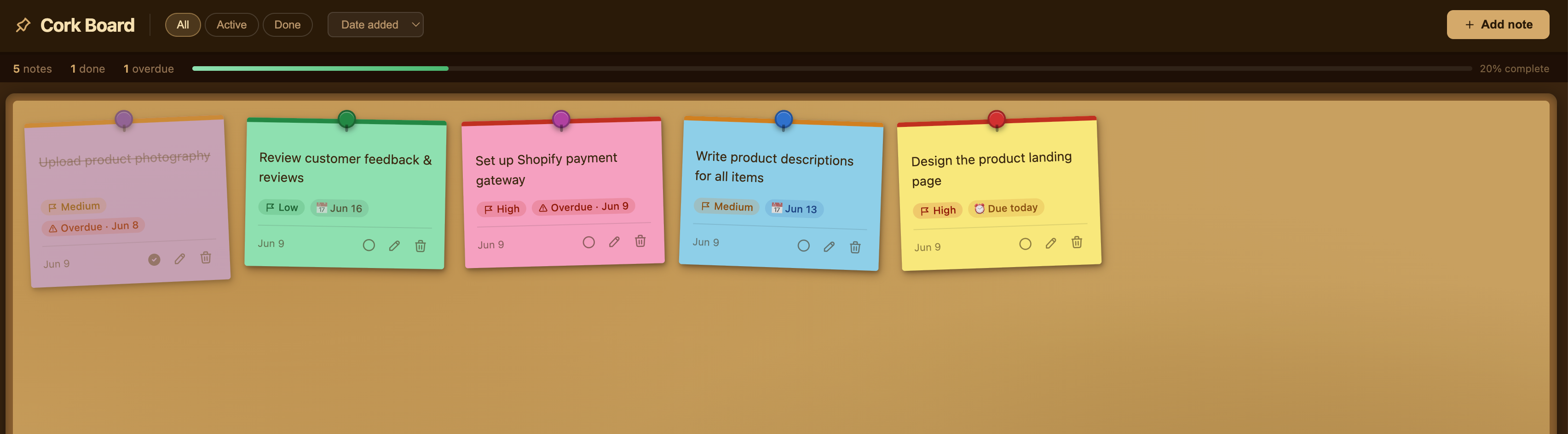 Digital To do Corkboard